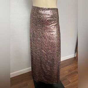 Zara Brown Sequin Pencil Midi Skirt